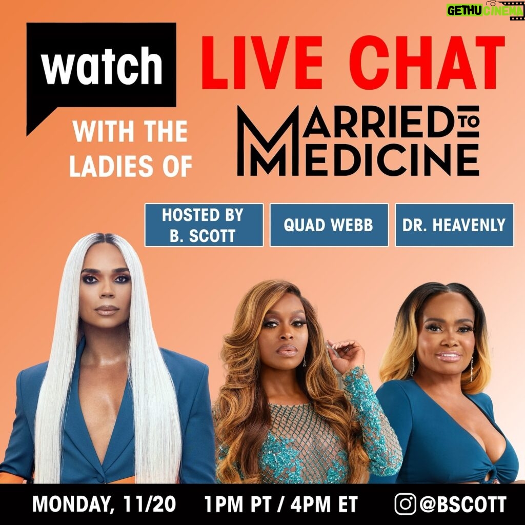 Quad Webb Instagram - Get into this love muffins! Tomorrow I will be getting to the bottom of all the ‘Married to Medicine’ (@bravotv) tea with my girls @absolutelyquad and @dr_heavenly at 4pm est! Trust me you don’t want to miss this! #Married2Med