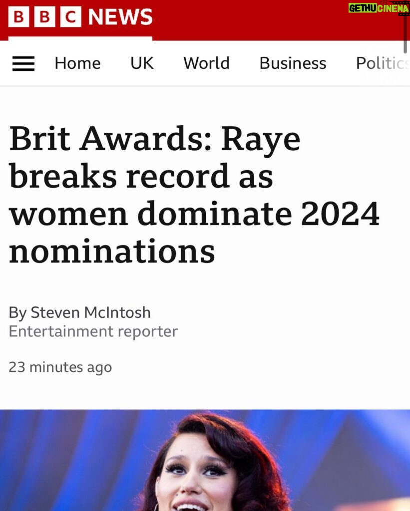 RAYE Instagram - 7 NOMINATIONS @brits 😭😭😭😭😭 best album nom im weak😭 and we broke a record 😭😭😭😭😭😭😭😭😭