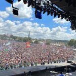 RAYE Instagram - How can I ever recover, 60,000 people came to watch us at Glastonbury’s Pyramid stage, followed by our surprise set at the BBC Introducing stage which was somehow just as magical 🫀🫀🫀🫀🫀 Thank you to my team 😭 and to @off____white for my beautiful dress GOD IS GOOD 😭