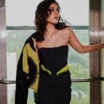 Raashi Khanna Instagram - Black magic 🖤 #aranmanai4 promotions in @linetribe_ @louboutinworld Styled by @vasudhaguptaa Makeup by @makeupbyshefali.s Hair by @zoequiny.hair 📸 @arifminhaz