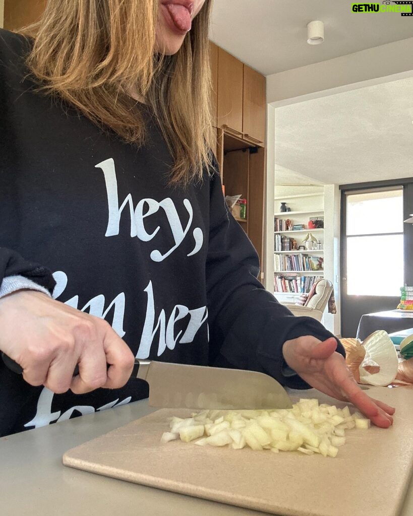 Rachel Bilson Instagram - Tried the tongue out onion chopping trick, I’ll give it a 6. Worked for the first half of onion, second half it was seeping in… #themoreyouknow