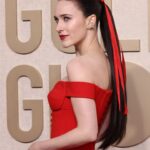 Rachel Brosnahan Instagram - 💋🌹❣️ Thank you to my brilliant friend @sergiohudson for the dreamiest dress and the squad for getting this gal @goldenglobes ready ❣️🌹💋