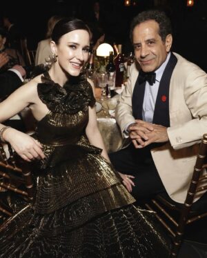 Rachel Brosnahan Instagram - We said our final goodbye to @maiseltv at the @sagawards the last night. We missed the rest of our family but I’m grateful to have gotten to close it out with SMONK (formerly known as SMIDGE) and my real life little bro. Can confirm that @alexborstein tits are still up. Thanks you all and goodnight. ✨