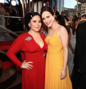 Rachel Brosnahan Instagram - Grateful to be closing out this chapter with the ketchup to my mustard, the pie to my cake, my dearest Smidge, @alexborstein. And look at the company we get to keep! Thank you @sagawards. No greater feeling than being honored by your peers.