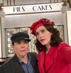 Rachel Brosnahan Instagram - Grateful to be closing out this chapter with the ketchup to my mustard, the pie to my cake, my dearest Smidge, @alexborstein. And look at the company we get to keep! Thank you @sagawards. No greater feeling than being honored by your peers.