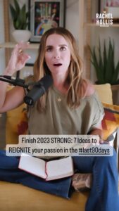 Rachel Hollis Instagram - EP 487: Next week we’ll be in the LAST 90 DAYS of the year (historically, a really important time for this community!!) So today on the podcast I’m sharing 7 different ideas for how you can reignite your passion and re-engage your focus. Whether this is the first time you’ve been aware of #Last90Days or you’ve done it every year, this episode is filled with ideas to help you be intentional and finish the year strong!