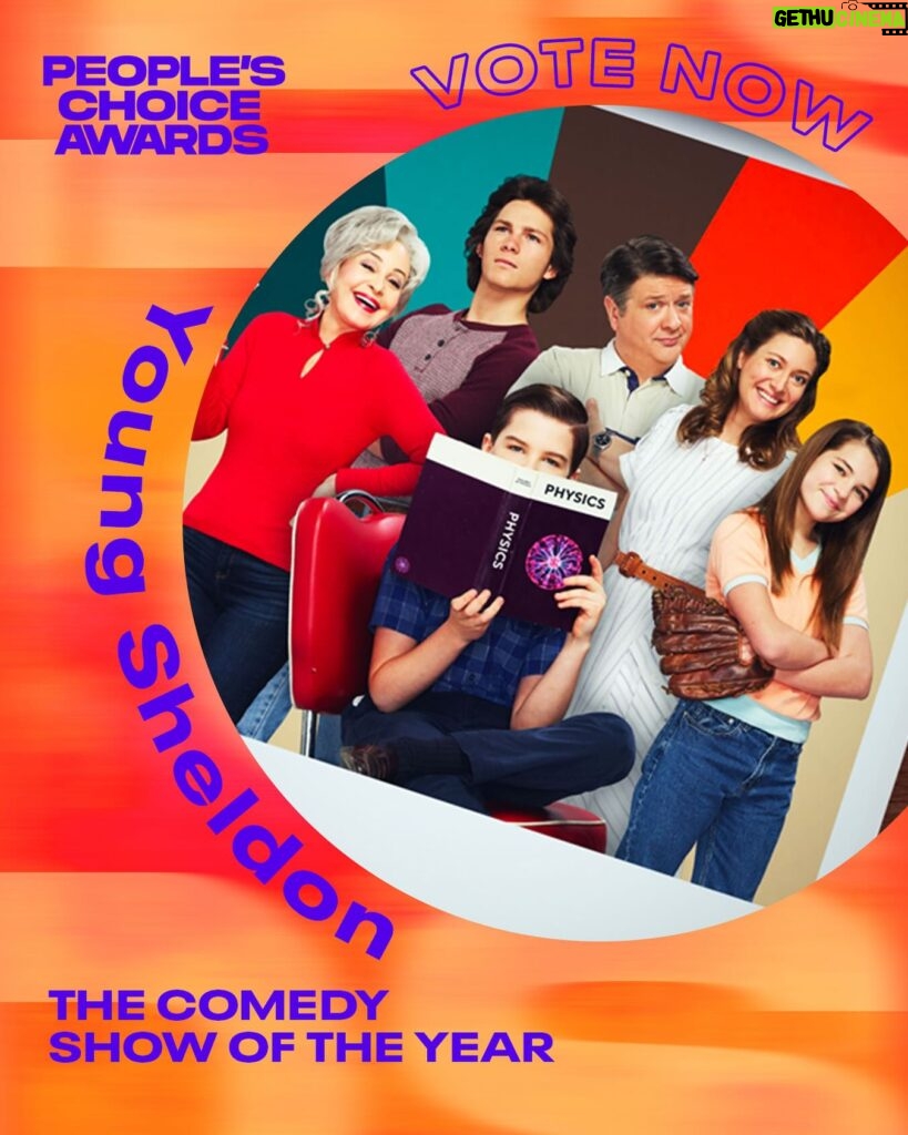 Raegan Revord Instagram - We are so thrilled that #YoungSheldon has been nominated for a @peopleschoice Award!🥇 Thank you to our incredible fans for the support! ❤️ You can vote for us at the link in @youngsheldoncbs’s bio! #PCAS