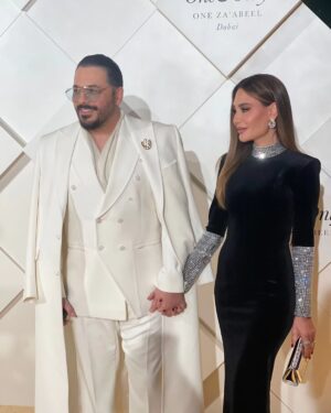 Ramy Ayash Instagram - Happy to be part of the Grand Opening of the one and only hotel @ooonezaabeel Dubai with my gorgeous wife @dalidaayach

Suit by @ramisalamoun 
Styled by @jonymatta 
Manged by @sossiwartanian @theswmanagement