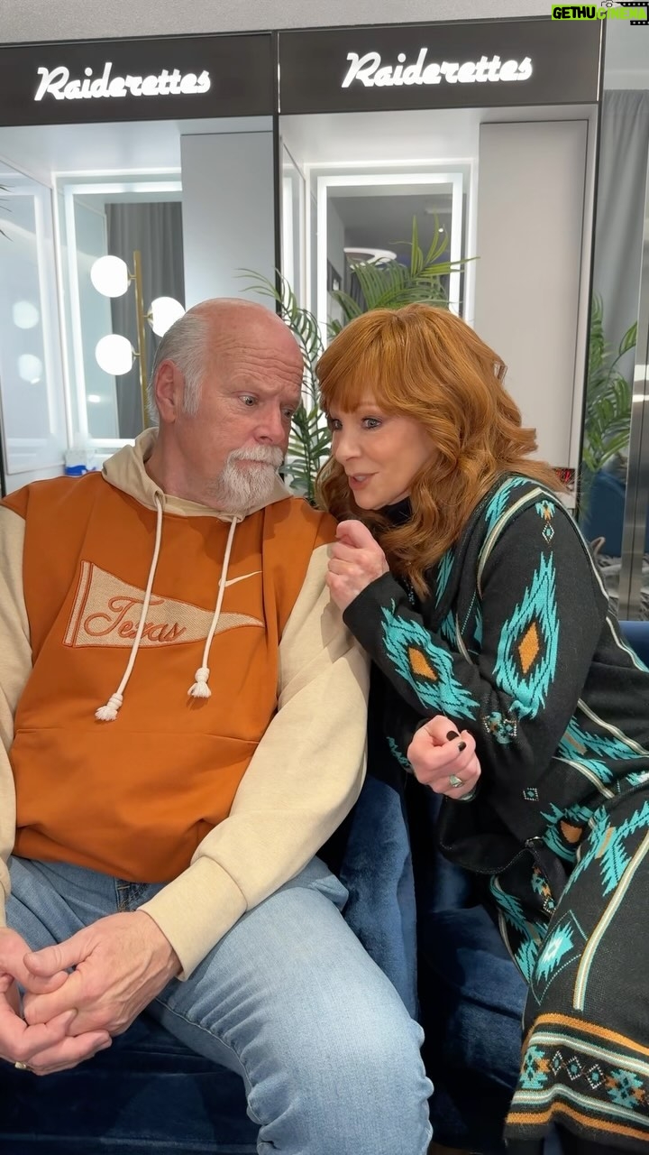 Reba McEntire Instagram - When Rex wants to bet on the National Anthem length… #SBLVIII #SuperBowl #Friends