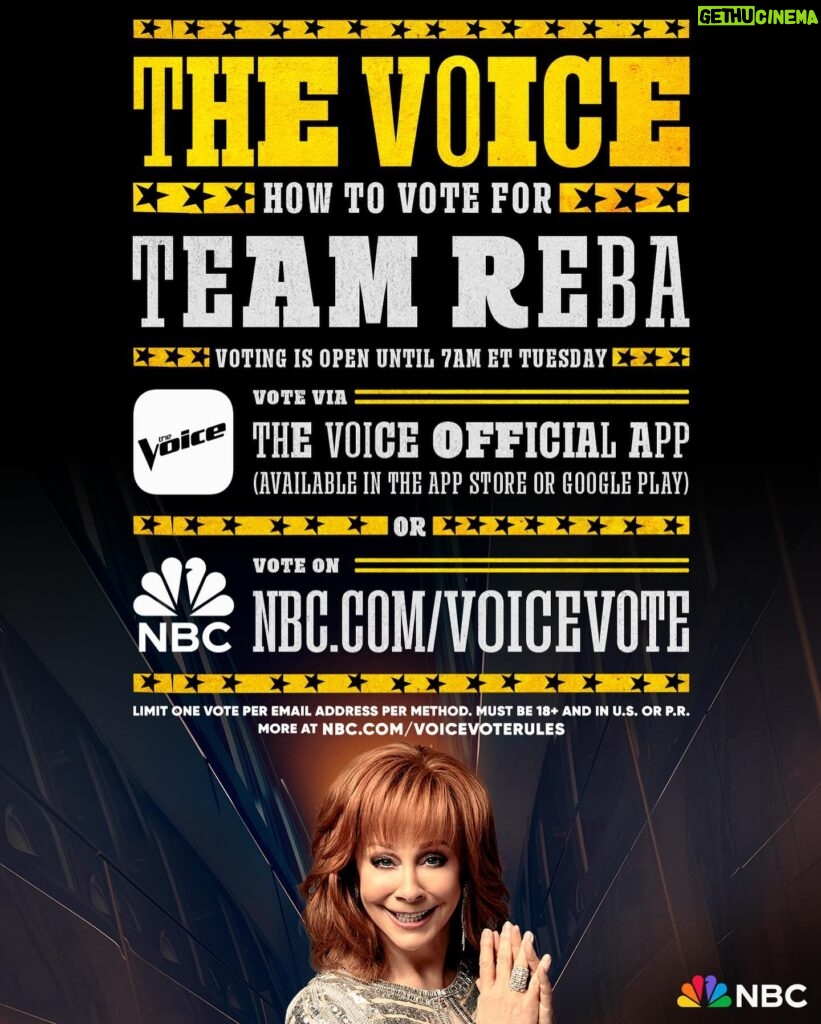 Reba McEntire Instagram - Here we go! #TeamReba is ready to take the stage 🌟 Vote, vote, vote!