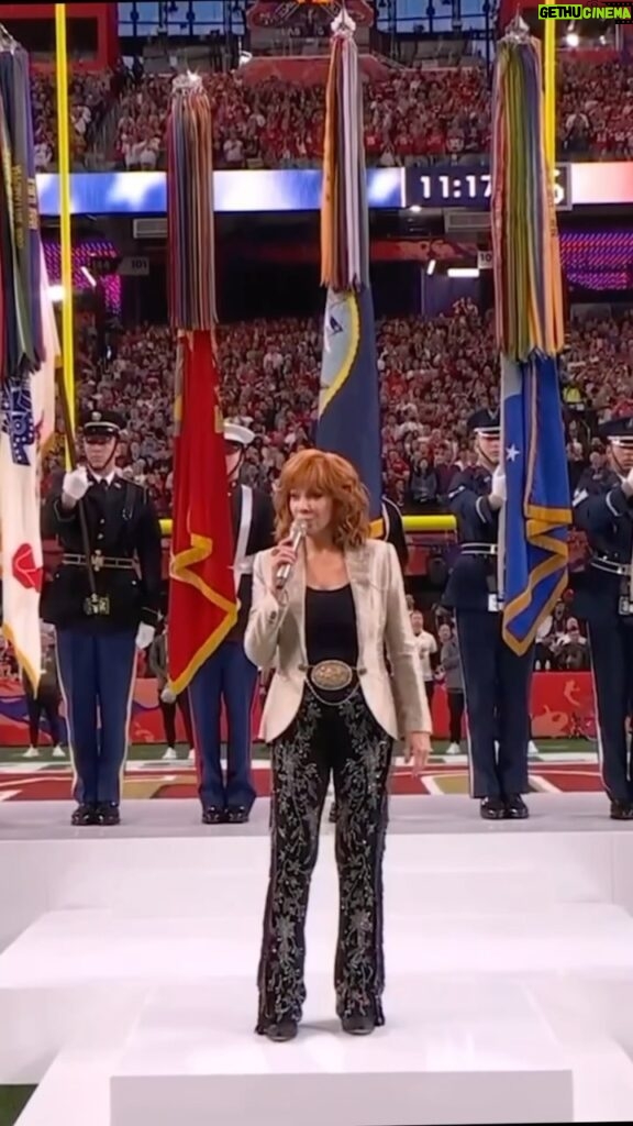 Reba McEntire Instagram - National Anthem at the Super Bowl ✅ #SBLVIII
