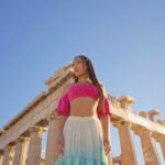 Rebecca Chen Instagram - That Greek sunset shining on the acropolis 🏛️ ✨ Wearing @pinacolada.bali Shot by @sweetnsour_vision #greece #athens #acropolis #parthenon #acropolisathens #greeksunset