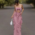 Rebecca Chen Instagram - @FashionNova 1 , 2 or 3? 🔎 Love Affair Skirt Set - Mauve
