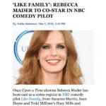 Rebecca Mader Instagram - I am beyond thrilled to be a part of this pilot LIKE FAMILY for NBC! This is going to be so much fun!🌟