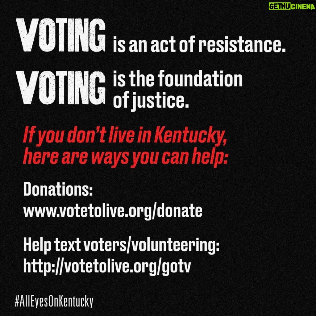 Regina King Instagram - "#AllEyesOnKentucky On Tuesday in Louisville, where Breonna Taylor was killed, 600,000 registered voters will have only one polling place to vote. Help to protect the vote. *swipe left* Help to keep #AllEyesOnKentucky