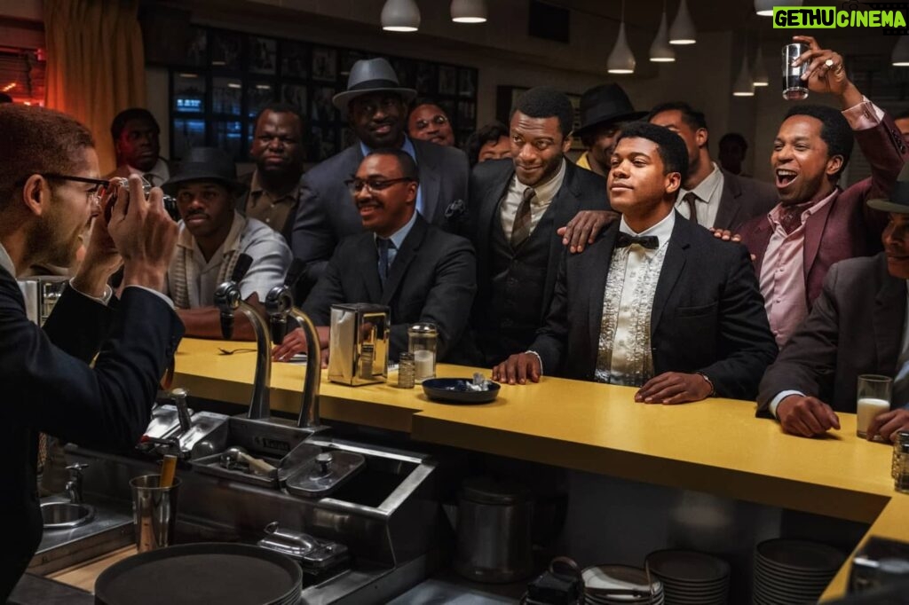 Regina King Instagram - Black history IS American history! I am so excited that today, on Juneteenth, we get to share this first image from our film #OneNightinMiami Can't wait for you all to see the brilliance these brothers bring to their portrayals of Malcolm X, Sam Cooke, Cassius Clay and Jim Brown. @Aldishodge @leslieodomjr @TheRealEliGoree #KingsleyBenAdir  Chexk out EW link in bio