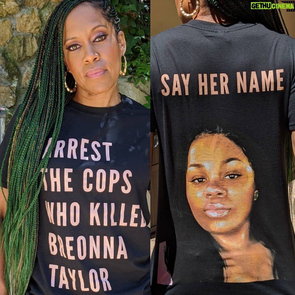 Regina King Instagram - It’s been 150 days since Breonna Taylor was murdered in her sleep by Jonathan Mattingly, Brett Hankison, and Myles Cosgrove—and her killers have not been charged. Too often Black women who die from police violence are forgotten. Let’s stay loud, keep demanding justice for Breonna and her family, and SAY HER NAME. This campaign and t-shirt was created by @phenomenal in partnership with the Breonna Taylor Foundation, to which all profits will be donated. Click link in bio Art by @arlyn.garcia
