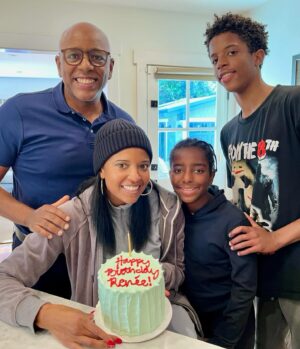 Renée Elise Goldsberry Instagram - I’ve been cranky on my birthday as long as I can remember. Too much pressure on this day to feel special, and that’s  too much to ask of January 2nd—THE MOST SOBERING DAY OF THE YEAR. 

Feel sorry for my family on January 2nd. They try. They sing to me at some point, and I smile and say thank you, but my eyes can’t hide my disappointment that everyone everywhere is un-decking the halls and starting their diets on my day.

This one didn’t start any better. My already sleep deprived family went to bed at 11pm last night because we had to catch a 6am flight home.  I woke up at 1am to a drunken mob of Michigan fans who were screaming outside of our hotel room until 30 mins before our alarm. 
TSA chose THIS day to randomly test my hands, and for some strange reason I failed! My family looked on with pity as I was full and I mean FULL body groped at security like a terrorist, in front of hordes of strangers. ( I didn’t know they went under your shirt and waist band! Really guys?)

But in the back middle of this plane I am on, the WiFi is working, and the happy birthday texts are coming through and reminding me how great this birthdate is. It’s so early in the year, a lot of people remember January 2nd! 1-2, Baby! 
And I always get a pre-birthday surprise party during New Year’s Day Dinner! That counts!

So I’m posting my New Year’s Day pre-birthday cake, and the last moments of a spontaneous revival we had last night! (The bottle of wine opened for me was SOOOO good we had to call it communion!)

I blew out that pre-birthday candle yesterday bursting with gratitude for my family and for my friends. I’m grateful that I’m never sad about getting older. I’m grateful for the MIRACLE of another year. Life is precious! Love is all around me! And there is still so much to celebrate! Even on the day after the parade!

#january2 
#embraceyourbirthday 
#thebloodthatgivesmestrength 
#itwillneverloseitspower