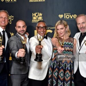 Rhea Seehorn Instagram - What a night!!!
Thank you to the @hollywoodcriticsassociation for a beautiful evening & all the #BCS love!
#BestDrama @bettercallsaulamc 
#BestLeadActor @therealbobodenkirk 
#BestSupportingActor @thegiancarloesposito 
#bestsupportingactress ME!!!!
xoxoxo