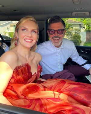Rhea Seehorn Instagram - The #BCS Family had so much (sweaty) fun taking that #Emmy yellow carpet by (sweaty) storm!!! 
Thank you to the @televisionacad for all our @bettercallsaulamc nominations & congrats to the award winners!!!
I love, love, loved my @georgeschakraofficial dress, beautiful gold (comfortable) heels by @sarahflint_nyc , otherworldly jewelry by @lorraineschwartz , and a super cool modern take on old Hollywood glamour hair & makeup by @matthewstylist & @kayleenmcadams . 
Thank you @highheelprncess for the impeccable styling & @whatsupbabyruth @kendallhein & @viewpoint & @amc_tv for an incredible couple of months/years leading me here! 
xxoo