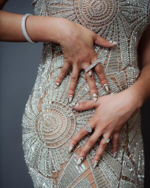 Richa Shukla Moorjani Instagram - A dream to wear this exquisite piece from @simkhai for @criticschoice 💎🌟

Styling @itsamandalim 
Hair @kattthompson 
Makeup @thegabriellealvarez 
Jewels @mindimondny @dena_kemp 
👛 @mae_cassidy 
👠 @aeranewyork 
📸 @cibellelevi
