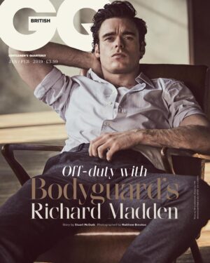 Richard Madden Instagram - Excited to share my first ever cover for @britishgq !!! 👀

Big thank you to the amazing talent involved who brought this to life!
Photography @matthewbrookesphoto 
Styling @luke_jefferson_day 
Creative direction @paulsolomonsgq 
Interview @stuartmcgurkgq 
Art director @keefgq 
Grooming @charley.mcewen 
Online available now, print version next week!!!