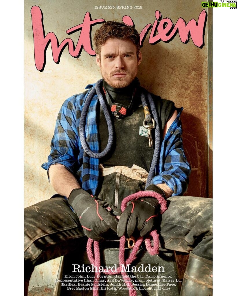 Richard Madden Instagram - Interview Magazine out now! Interview by my friend Elton John x Photographed by Bruno Staub, Styled by Mel Ottenberg Grooming: Barbara Guillaume Production: Lolly Would Tailor: Susie Kourinian