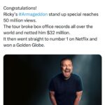 Ricky Gervais Instagram - Best fans in the world ❤️
