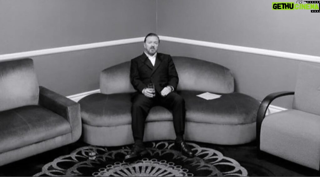 Ricky Gervais Instagram - This was taken backstage immediately after my monologue at the 2020 Golden Globes. I think that is a look of pure relief. Or maybe ‘What the fuck did I just do?’😂
