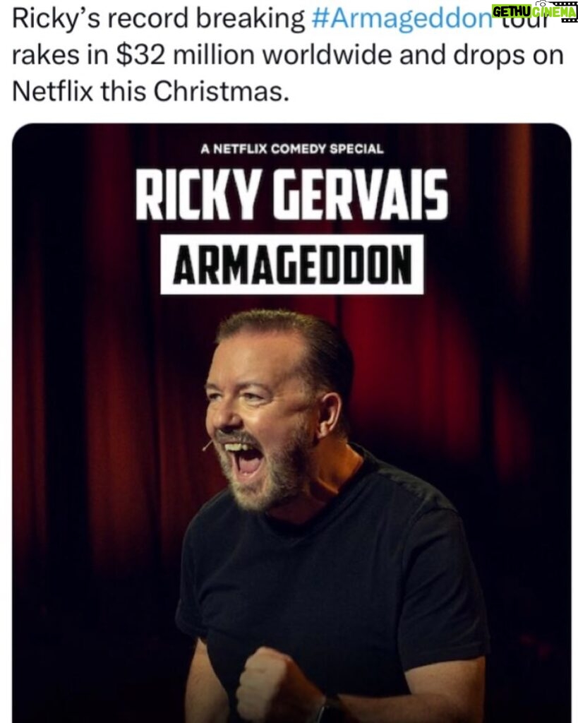 Ricky Gervais Instagram - Best fans in the world 🌎