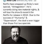 Ricky Gervais Instagram - Best fans in the world 🙏