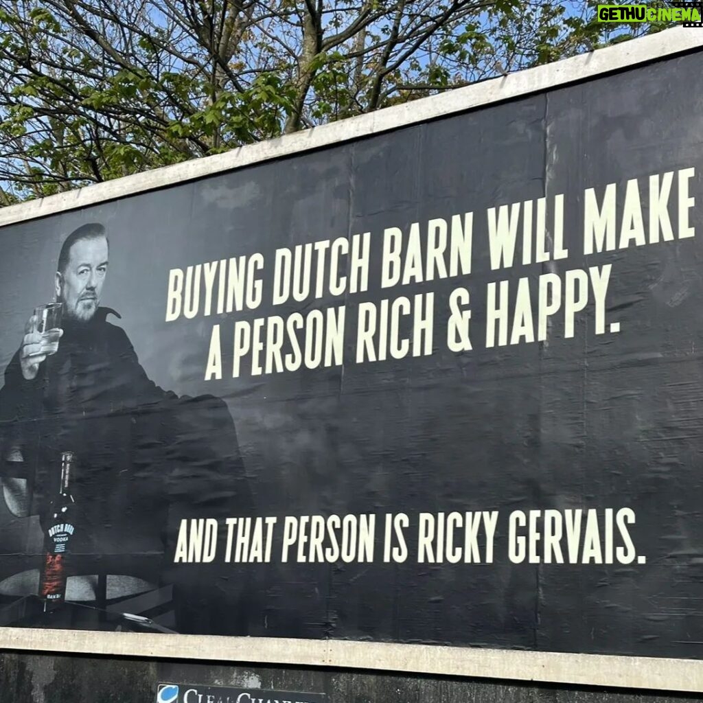 Ricky Gervais Instagram - @rickygervais posted this image which we decided to turn into a billboard. And we couldn’t think of a better place to put this than Slough 🙈