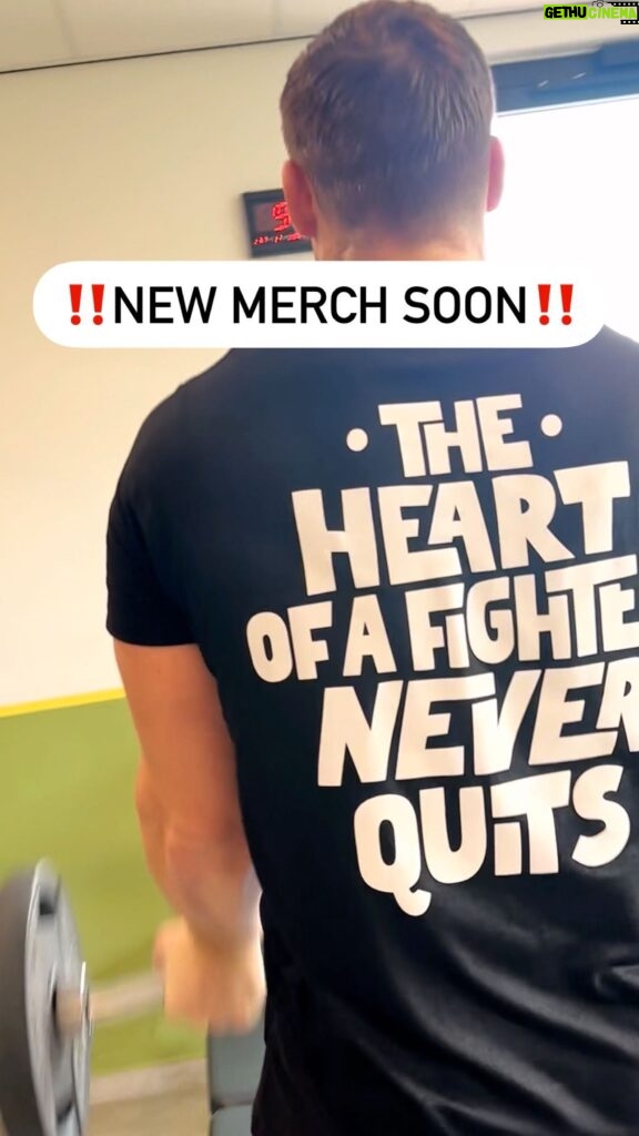 Rico Verhoeven Instagram - ‼️New “FIGHTER” merch dropping soon‼️ We are all fighters if you ask me, maybe not physically…..but I really believe that everybody is fighting for something in their lives. * Are you that businessman fighting for an promotion * or that stay at home mom fighting to raise your kids in the best way * or are you battling a horrible disease whatever it is…..the quote on the back is for you. “THE HEART OF A FIGHTER NEVER QUITS”