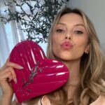 Riley Voelkel Instagram - Happy #ValentinesDay love bugs!🩷 Thank you @yslbeauty and @bluebella for the treats! Im obsessed! 💋💋💋 #yslbeauty #bluebella
