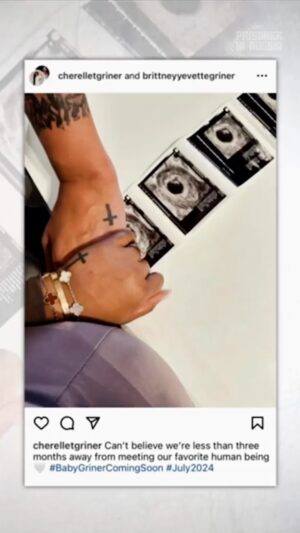 Robin Roberts Instagram - Brittney Griner and Cherelle Griner say they have a new purpose in their own lives, telling @RobinRobertsGMA the message they hope to share with their first child that they’re expecting this summer: “Always hold their heads high and walk with grace.” | Stream the full @abc2020 special ‘Prisoner In Russia: The Brittney Griner Interview’ on @hulu. #BrittneyGrinerOnABC