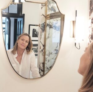 Robin Wright Instagram - Morning ritual with @robingwright in Pour Les Femmes’ Italian pulled lace. Featuring our long sleeve button-front pyjama set and delicate long robe. 

Handcrafted in Sicily from breathable, white linen.

@pourlesfemmesofficial  xx