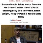 Robin Wright Instagram - EXCLUSIVE: Screen Media has acquired North American rights to the crime thriller Devil's Peak, starring Academy Award winner Billy Bob Thornton (The Gray Man), Golden Globe winner Robin Wright (Wonder Woman 1984), Hopper Penn (War Machine) and Academy Award nominee Jackie Earle Haley (Watchmen). The film picked up by the Chicken Soup for the Soul Entertainment company will be released exclusively in theaters on February 17, with a digital release to follow on February 24. The film directed by Ben Young (Hounds of Love) is based on the novel Where All Light Tends to Go by David Joy. Set in the Appalachian Mountains, it watches as a family is dominated by a crime lord (Thornton) who uses his fists to control both them and his business. When his son (Penn) meets the girl of his dreams (Katelyn Nacon), desperately wanting to escape the life he is expected to lead and free himself from the clutches of his father, he is forced to go head-to-head with the terrifying man who will stop at nothing to ensure loyalty from all of those around him.