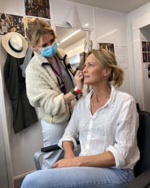 Robin Wright Instagram - Recently #wrapped Damsel @damseltv in Portugal #tomarportugal Had a blast with Pippa (hair & makeup) @pipwoods #lovemycrew and I #lovemyjob @milliebobbybrown @netflix @whatsonnetflix 2023! Thank you! #castcrew