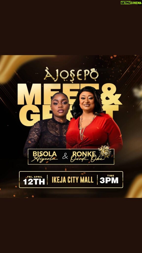 Ronke Oshodi Oke Instagram - Myself and My dearest Sister @iambisola will turn up for Ajosepo at the Ikeja City Mall tomorrow, Friday, 12th of April, will you be there?? #Ajosepo #ajosepothemovie🎬🥰 o