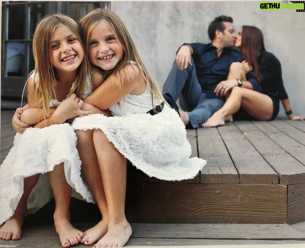 Rosa Blasi Instagram - My favorite family photo from 6 years ago 📸 by @laurentlevy that hangs in my bedroom. You can feel the excitement from these two little girls who suddenly found themselves a sister (just 6 weeks in age apart). #modernfamily #fate #newbeginings #2013