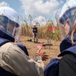 Rosamund Pike Instagram - The teams of deminers I met with MAG in Cambodia are driven by an incredible determination to give their communities back a life of safety, decades after conflict has ended. They all know someone who has been affected by landmines; many have responded to urgent calls from their communities when a landmine has been found. These brave and highly trained people (many of them women) have to be there to respond in an emergency, when unexploded ordnance is found near a school, in someone’s garden, or on someone’s farm. Today is the last day any donation will be doubled by a generous MAG supporter, making double the difference for families in Cambodia. Your gift of £30 (doubled to £60) could help our team clear deadly landmines from 30 metres squared of land. Link in my bio - and THANK YOU ❤️