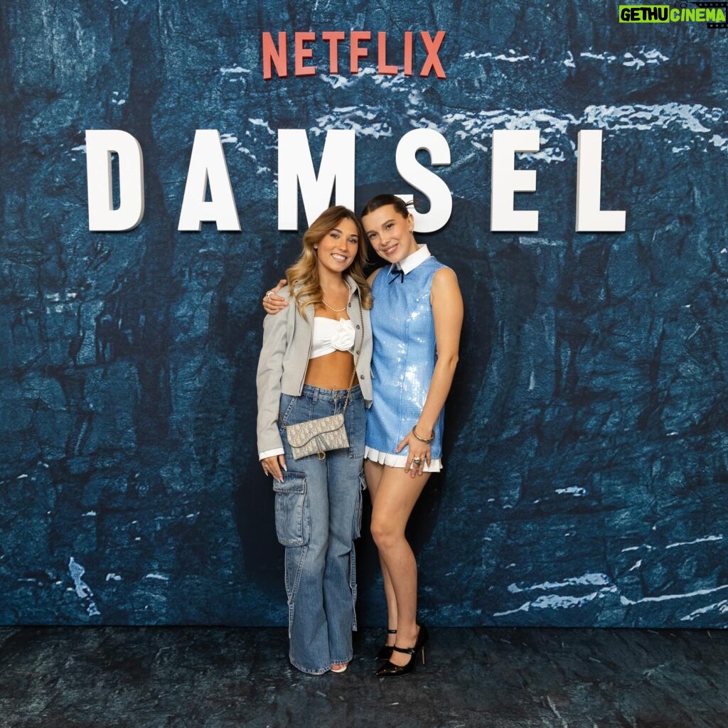 Rosie McClelland Instagram - Thank you to @netflixuk for always having me and to my girl @milliebobbybrown for always giving me your time, love you 🤍 #damsel