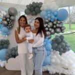 Rosie McClelland Instagram - Happy 1st Birthday to our adorable River, I love you and your mummy so much, just can’t believe you are one already! Get ready for lots of fun with your party auntie 🤍🩵