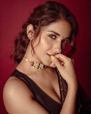 Ruhani Sharma Instagram - 🍩 
.
.
.
.
📸 @puchi.photography 
MUA @makeuphairbyrahul 
Saree @raw_mango 
Jewellery @the_jewel_gallery
Styling @manogna_gollapudi
Assisted by @sai_mad_max1