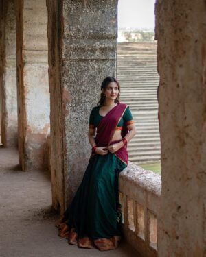 Ruhani Sharma Instagram - Mee Telugu Ammayi 🦋 
.
.
.
.
.
📸 @pranil_chintewar 
Mua @makeuphairbyrahul 
Stylist @anushapunjala 
Saree @kushalethnix 
Assisted by @sai_mad_max1