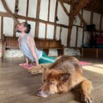 Russell Brand Instagram – Upward dog and… dozing dog Do yours ever join you for yoga?
#Yogapose #Bear