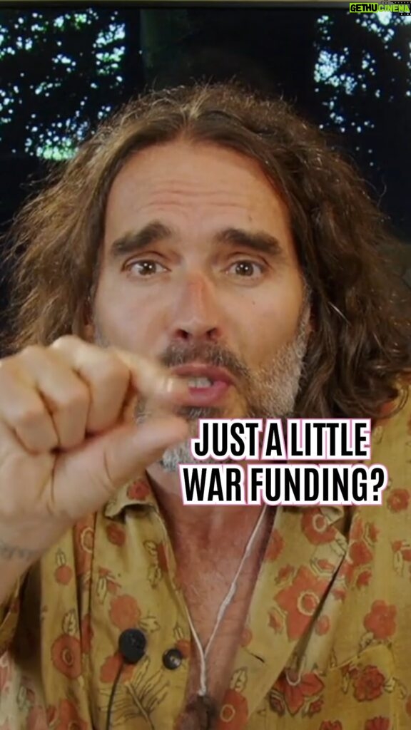 Russell Brand Instagram - Good news! Your tax dollars fund wars and smear anti-war voices. Feeling emotional? That’s disinformation. 🤐