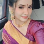 Sai Gayatri Instagram - 💜 🧿 . Saree @srisai_collestions9 Blouse @sdduniqueboutique_97 . #sareelove #inagural #event