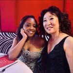 Sandra Oh Instagram - What a fun night @vanityfair l!! Hanging with @shondarhimes @quintab #tantoocardinal & #NTS93 @thomsonkristen 🩵🩷💚 Thank you! @radhikajones @msjordanjohnson @allanface @dereksyuen @naeemkhannyc @brionyraymondnewyork @larroude @judithleiberny @stjohn @laurabasci @markseliger