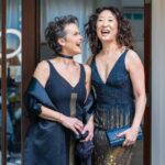 Sandra Oh Instagram - What a fun night @vanityfair l!! Hanging with @shondarhimes @quintab #tantoocardinal & #NTS93 @thomsonkristen 🩵🩷💚 Thank you! @radhikajones @msjordanjohnson @allanface @dereksyuen @naeemkhannyc @brionyraymondnewyork @larroude @judithleiberny @stjohn @laurabasci @markseliger